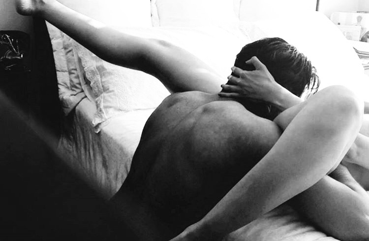 A man giving oral pleasure to his partner.